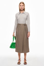 Thomas Menswear Check Wrap Culotte Skirt by Tibi