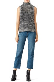 Black Mixed Knit Top by Derek Lam 10 Crosby