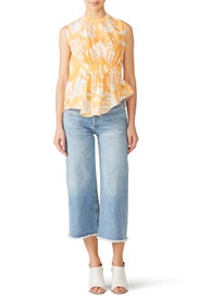 Tropic Orange Rouched Top by Genny