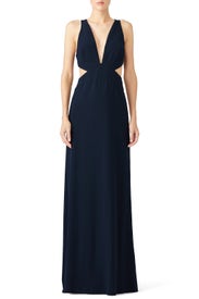 Navy Cutout Gown by HALSTON