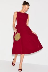 Boat Neck Midi Dress by Jewel x Badgley Mischka