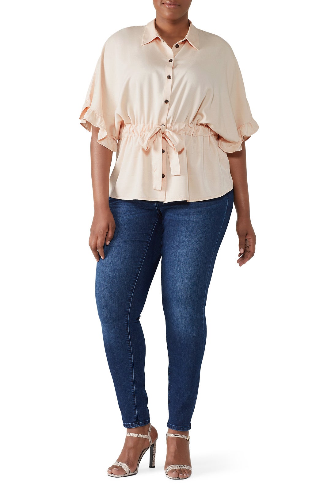 Drawstring Waist Blouse by JUNAROSE 0