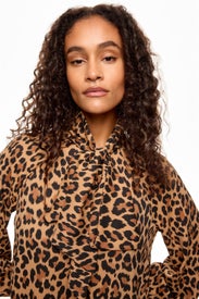 Leopard Print Tie Neck Dress by kate spade new york