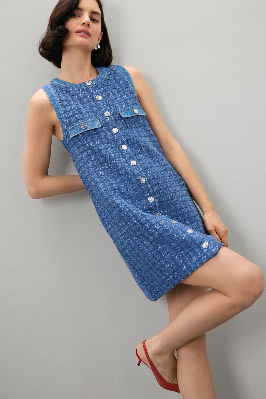 Sandro Palmare セ　ロゴボタン　ツイードミニワンピ Palmare Dress by Sandro | Rent the Runway