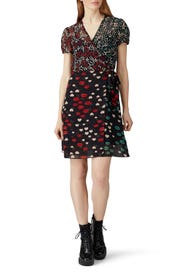 Stare Printed Wrap Dress by Anna Sui