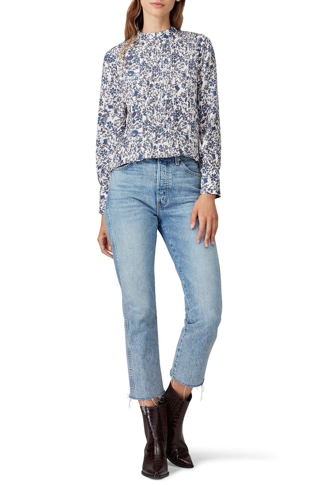 Sez Pintuck Blouse by Apiece Apart 0