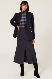 Julie Plaid Turtleneck Sweater by Club Monaco