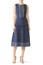 Navy Printed Midi Dress by Draper James
