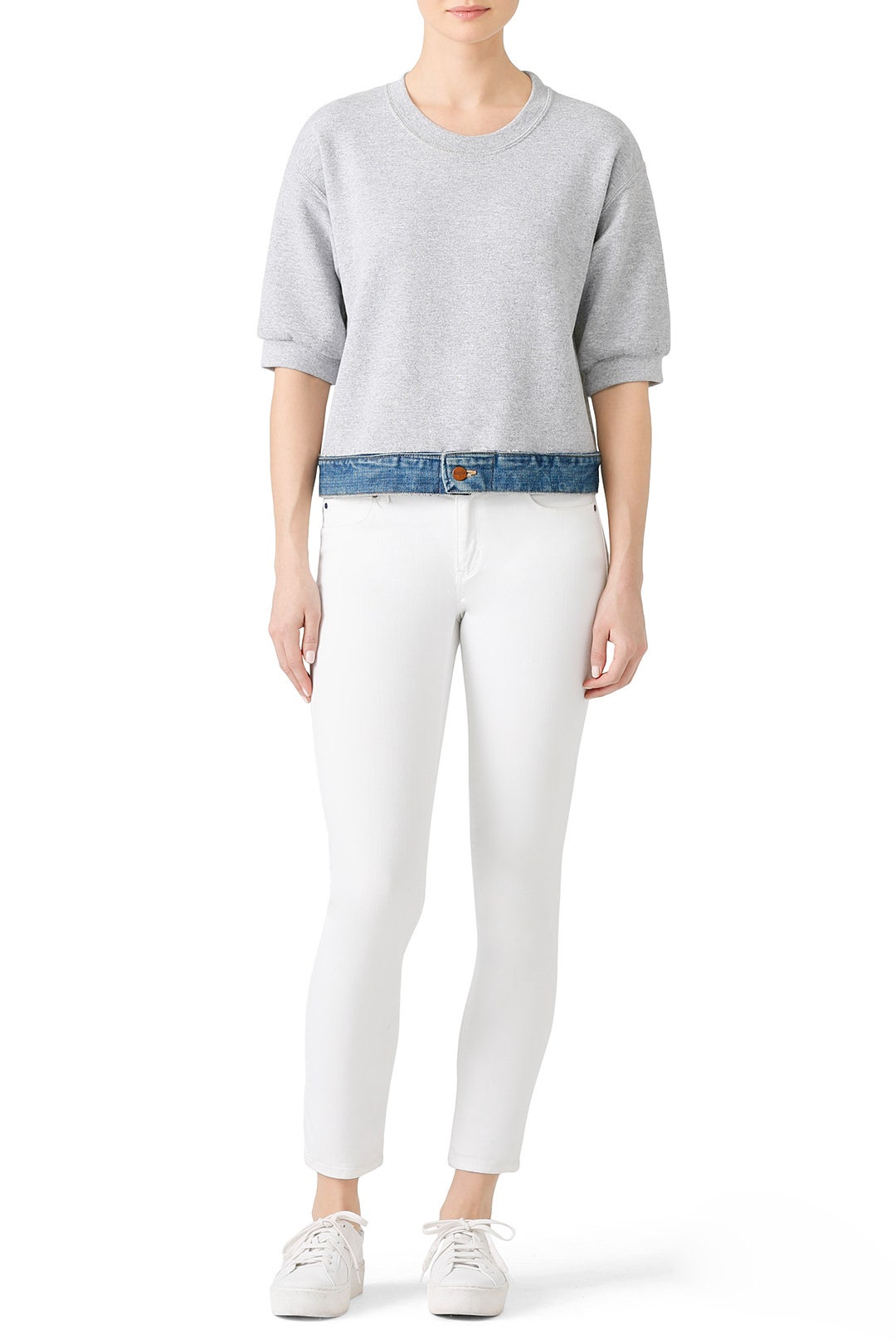 Denim Waistband Sweatshirt by Harvey Faircloth 0