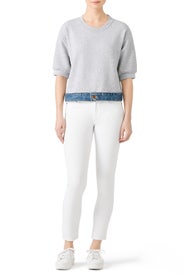 Denim Waistband Sweatshirt by Harvey Faircloth