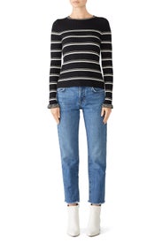 Black Striped Pullover by La Vie Rebecca Taylor