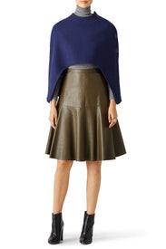 Ink Blue Double Wool Cape by Marni