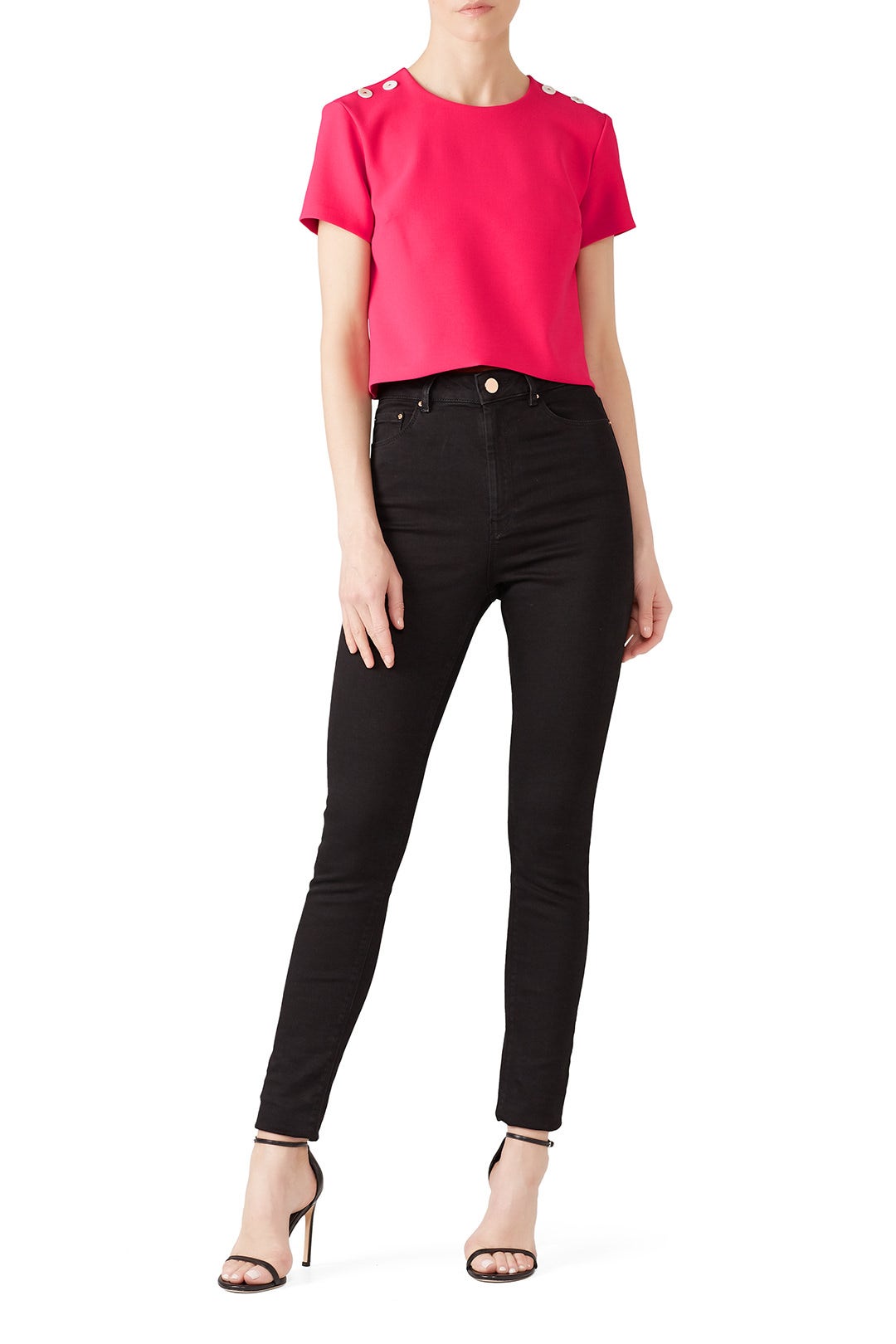 Stretchy Tech Poppy Top by Nicole Miller 0