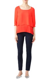 Coral Tiered Top by Paper Crown