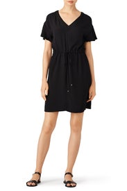 Black Drawstring Relax Dress by Rebecca Taylor NYC