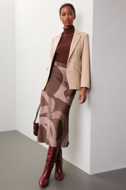 Abstract Satin Slip Skirt by Slate & Willow