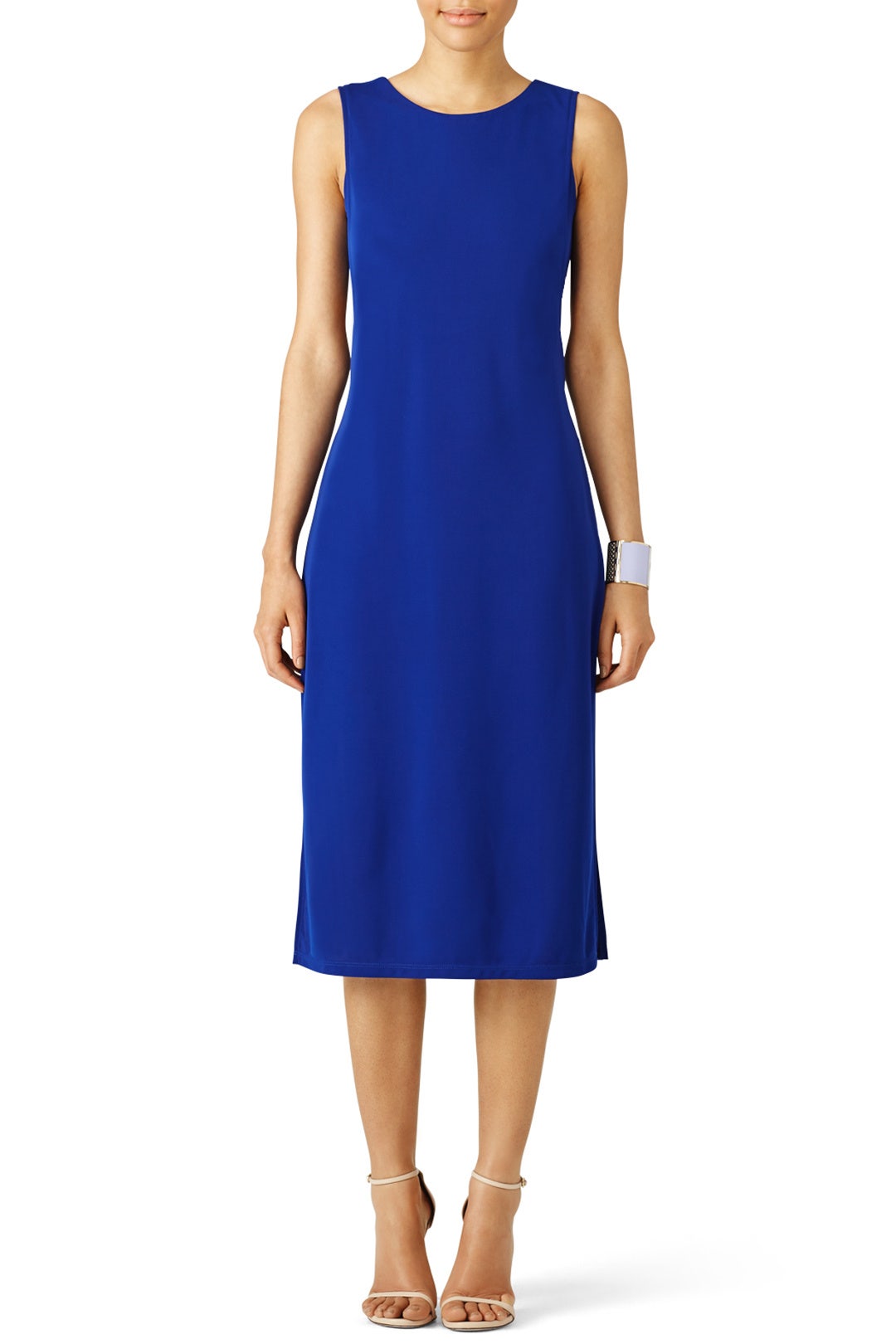 Blue Cutout Slim Shift Dress by Slate & Willow 0
