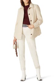 Cream Teddy Jacket by VERO MODA