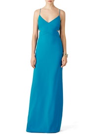 Teal Odessa Crossover Gown by Badgley Mischka