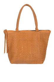 Tan Woven Livia Tote by Cleobella Handbags