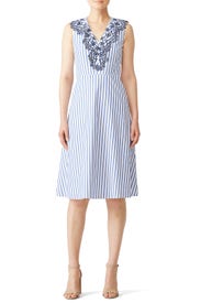 Stripe Ruffle Eyelet Dress by Draper James