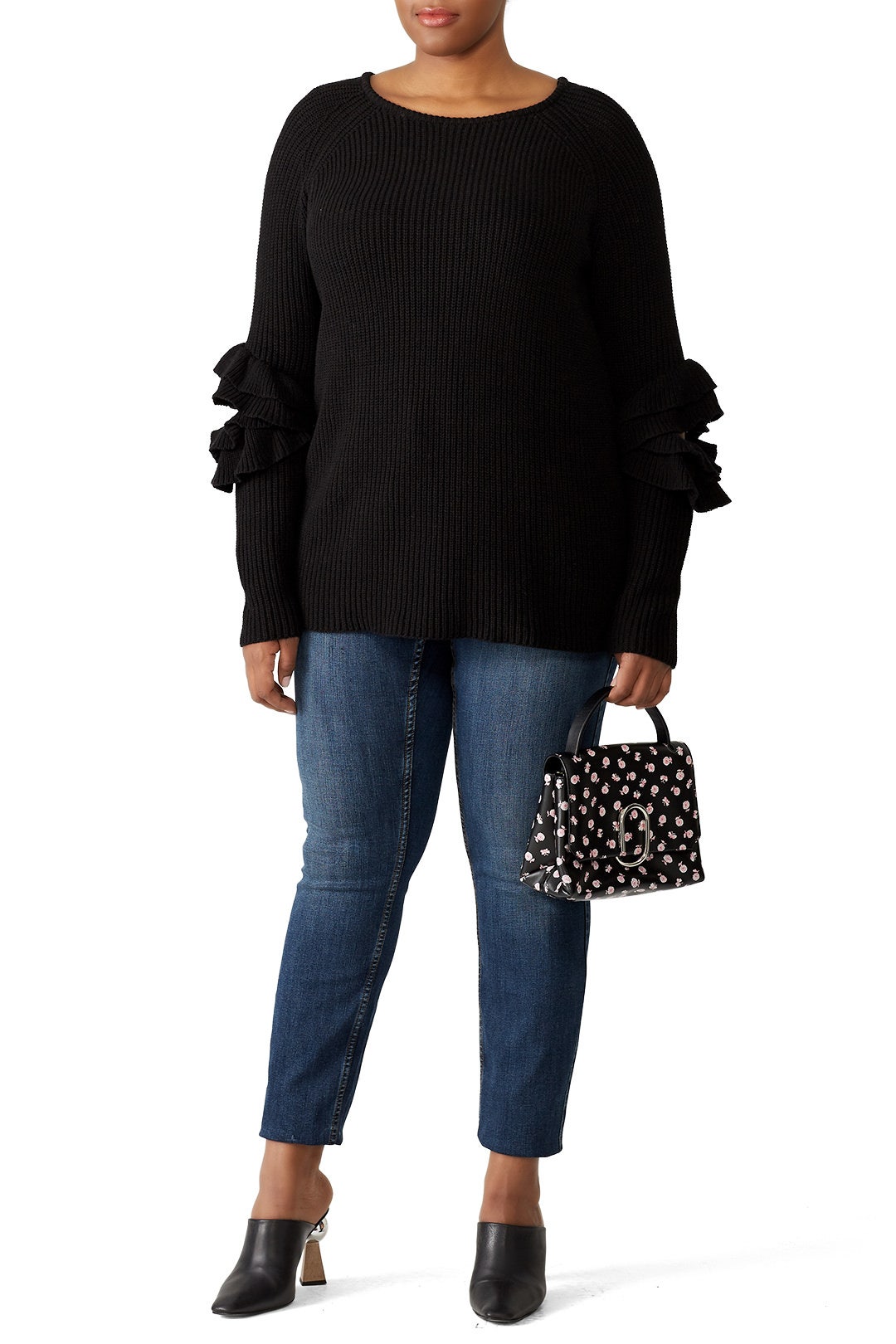 Ruffled Cutout Sweater by ELOQUII 0