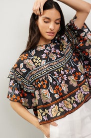 Flowery Black Top by FARM Rio