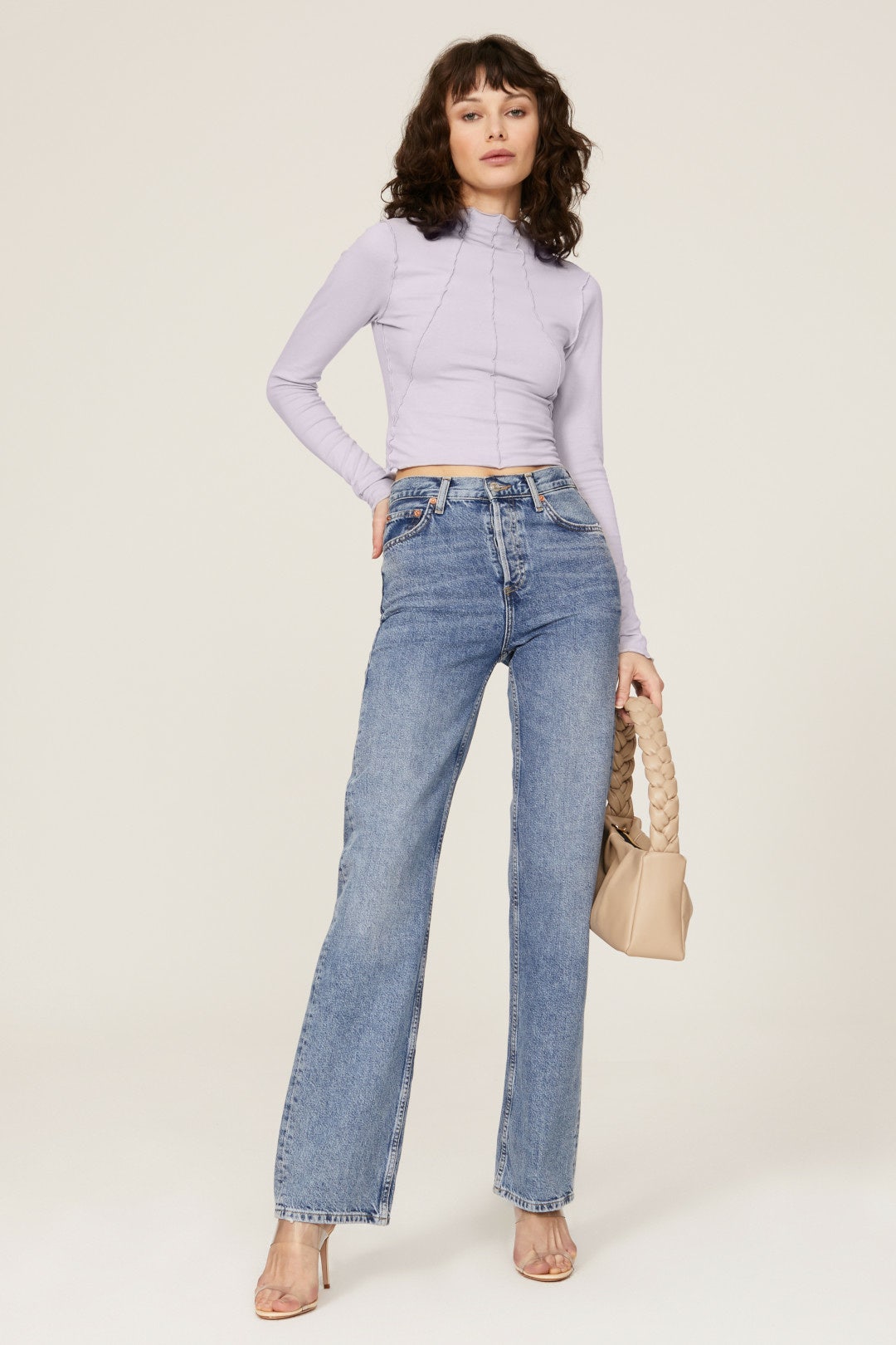 Lettuce Edge Mock Neck Top by GOOD AMERICAN 0