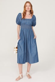 Puff Sleeve Chambray Dress by Jason Wu x RTR