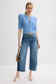 Delilah Crop Textured Cardigan by L'agence