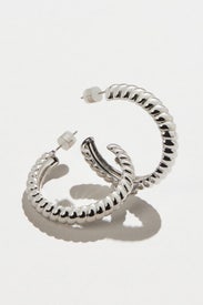 XL Ridged Hoop Earrings by Luv Aj