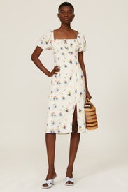 Puff Sleeve Midi Dress by Louna