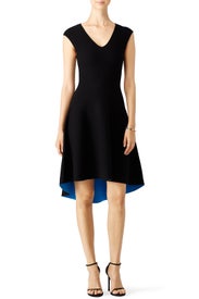 Black and Blue High Low Dress  by Milly