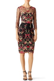 Woven Hem Cocktail Dress by Marchesa Notte