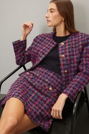 Red Tweed Skirt by Sandro