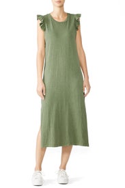 Green Ruffle Midi Dress by Sundry