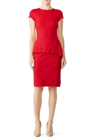 Red Peplum Sheath by Slate & Willow