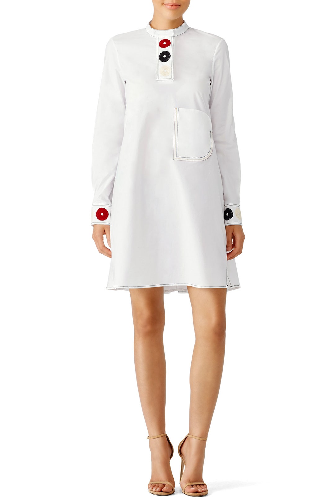 White Embroidered Shirtdress by DEREK LAM 0