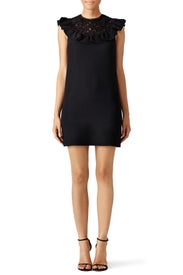 Black Scallop Ruffle Mini Dress by Giambattista Valli