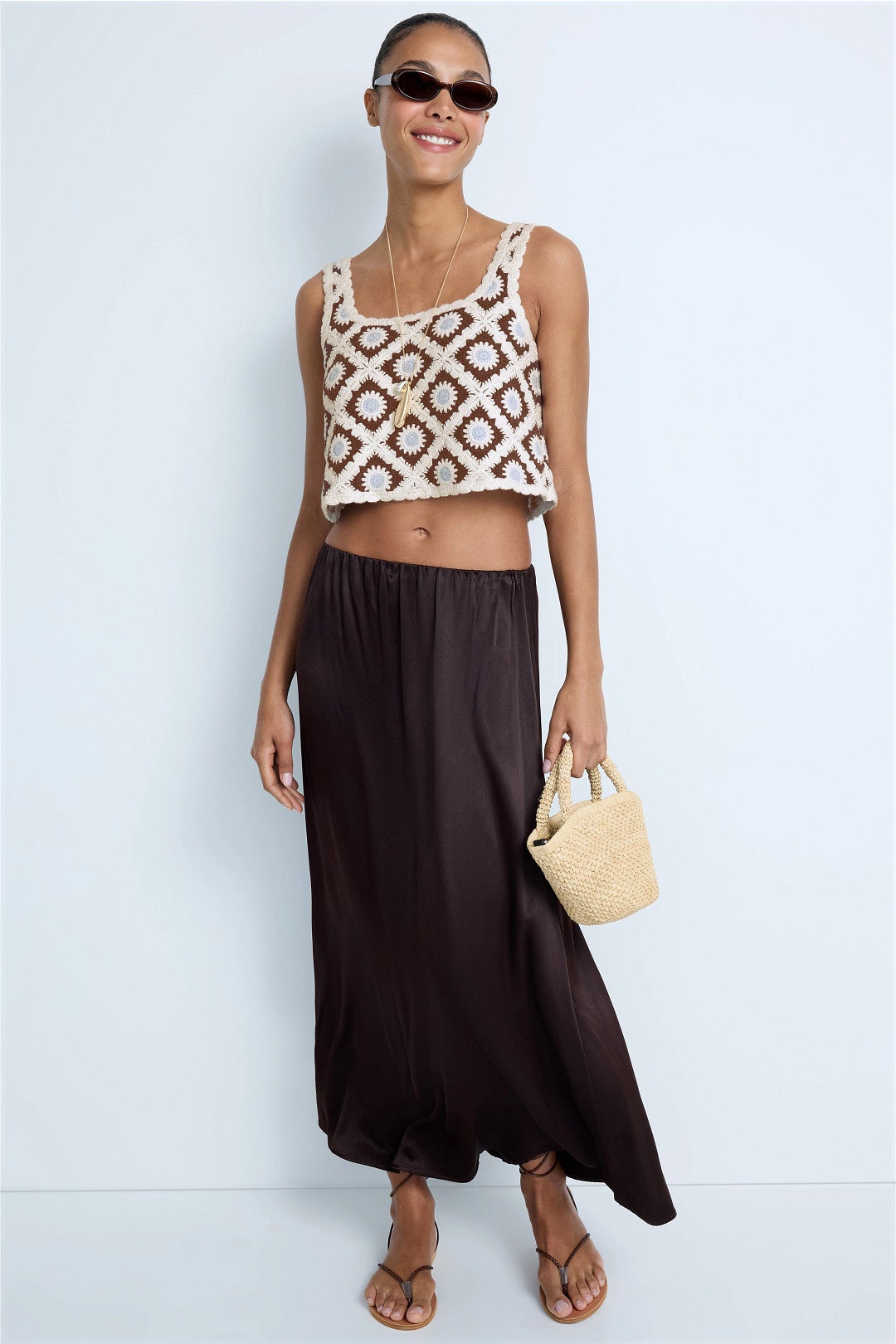 Letunia Crochet Crop Tank Top by Maje 0