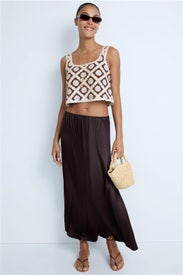 Letunia Crochet Crop Tank Top by Maje