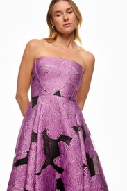 Elle Strapless Midi Dress by ML Monique Lhuillier