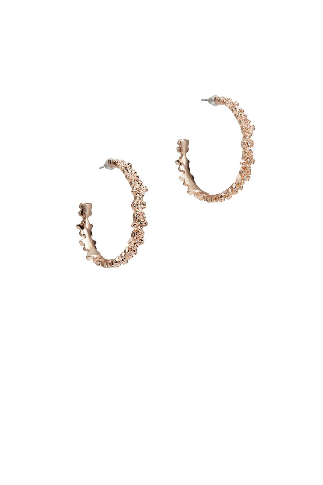 Rose Gold Floral Hoops by Slate & Willow Accessories