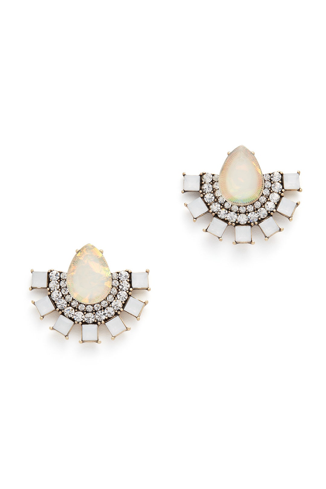 Iridescent Half Moon Earrings by Slate & Willow Accessories