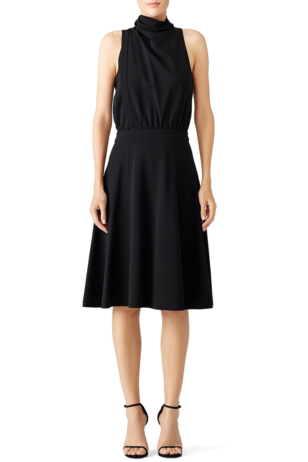 Black Collared Wrap Dress by DEREK LAM 0