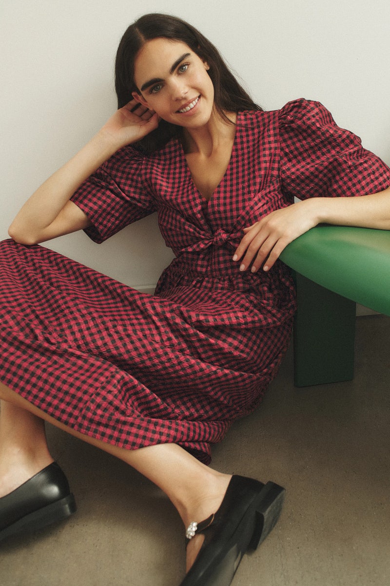 Tie Front Midi Dress by GANNI - Photo 0