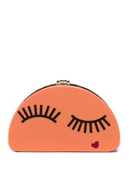 Eyelash Half Moon Clutch by Milly Handbags