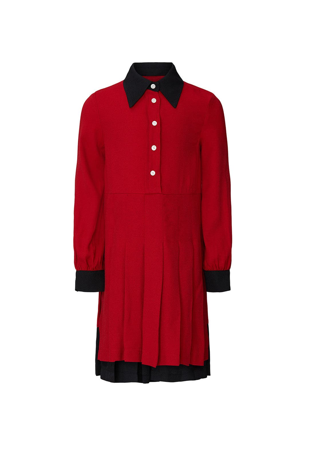 Kids Red Pleated Shirt Dress by No. 21 Kids