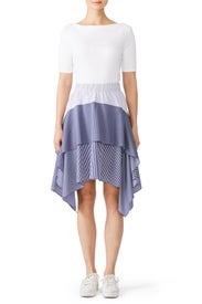 Blue Striped Tier Skirt by Opening Ceremony