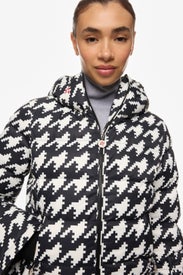 Houndstooth Polar Flare Down Jacket by Perfect Moment